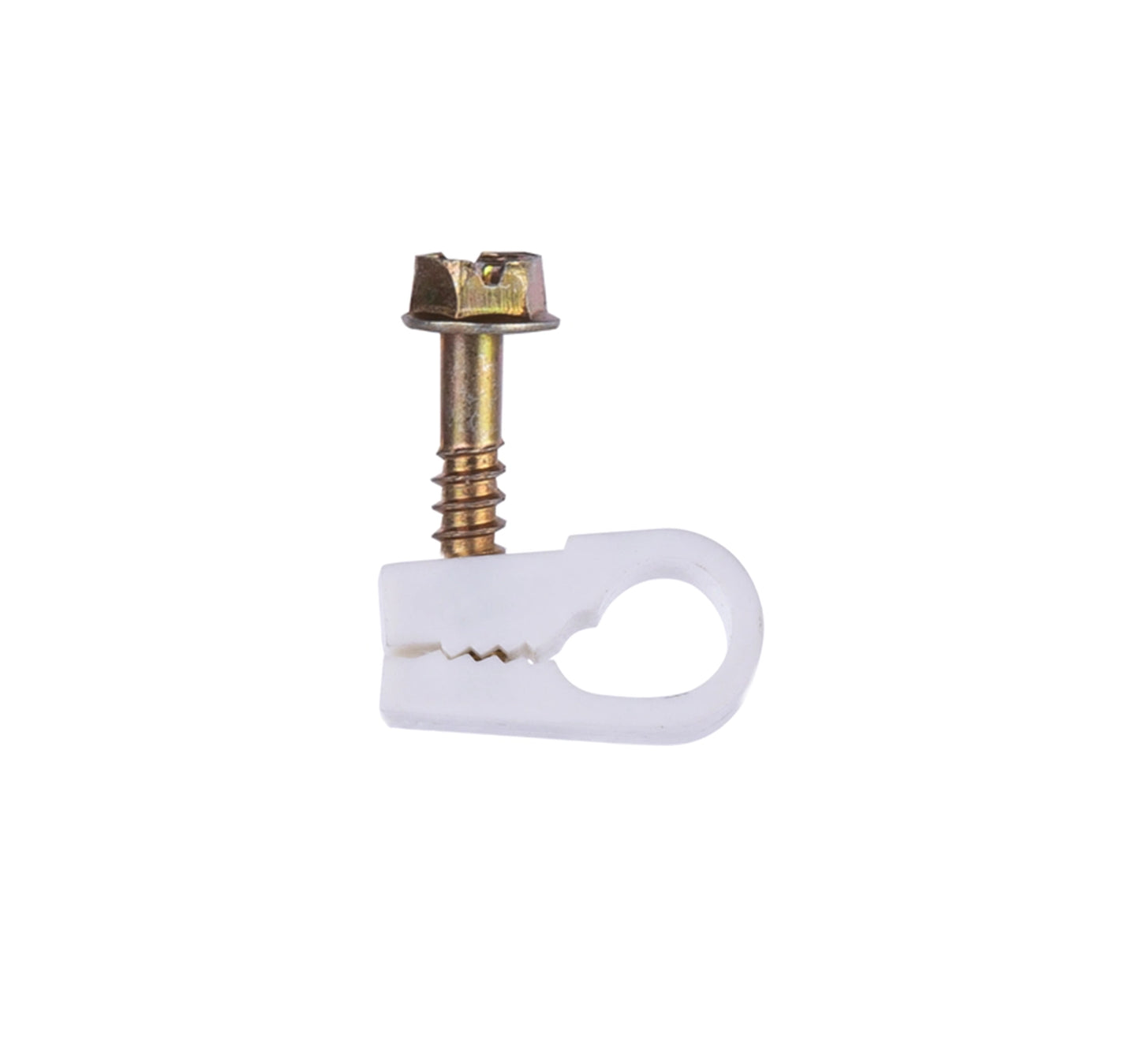 Screw-in Cable Clip 1/2" Depth, Single, White - 100 Pack