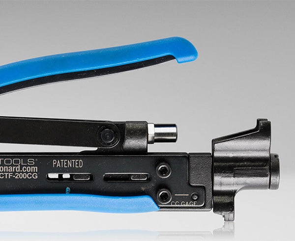 Compression Tool Fixed - CG Long Style F Connectors - Black and blue design for compression - Primus Cable
