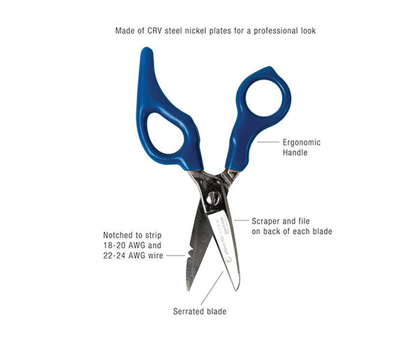 Ergonomic Electrician's Scissors - Specifications list - Primus Cable