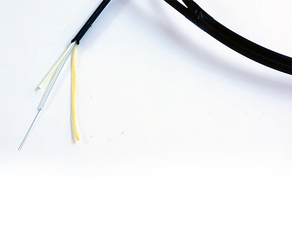 Flat Drop Cable Gel Single Mode SMF28 Ultra Fiber 2 Fiber, Polyethylene Jacket