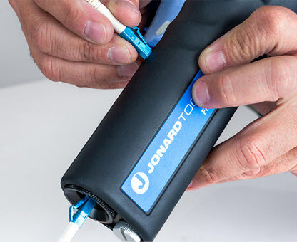 Fiber Inspection Microscope, 200x and 400x - Inspecting Fiber with Tool - Primus Cable