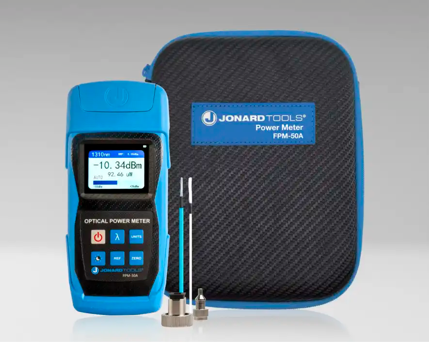 Fiber Optic Power Meter (-50 to +26 dBm) with FC/SC/LC Adapters | FPM-50A