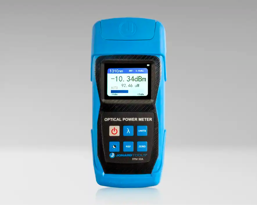 Fiber Optic Power Meter (-50 to +26 dBm) with FC/SC/LC Adapters | FPM-50A