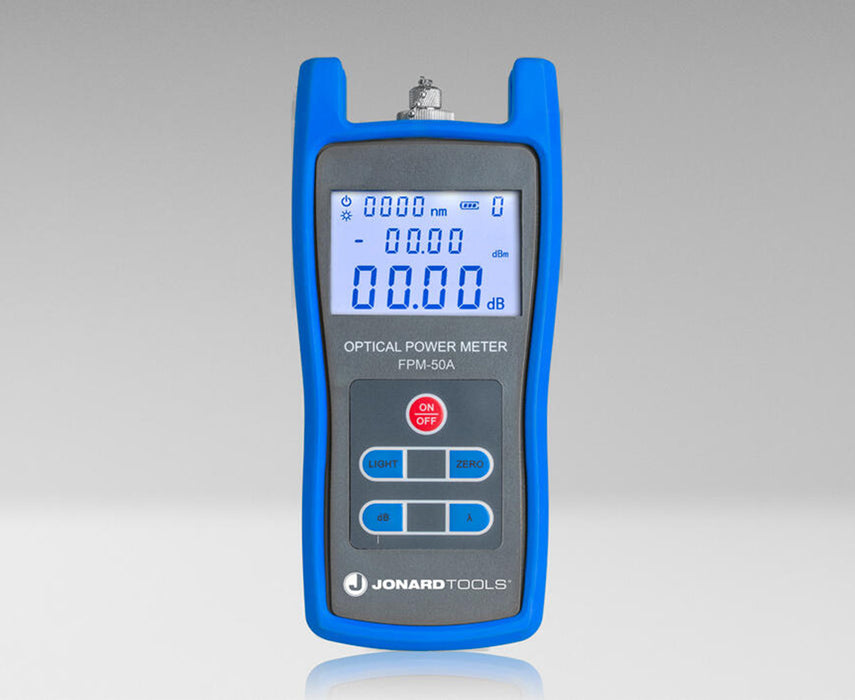 Fiber Optic Power Meter (-50 to +26 dBm) with FC/SC/LC Adapters