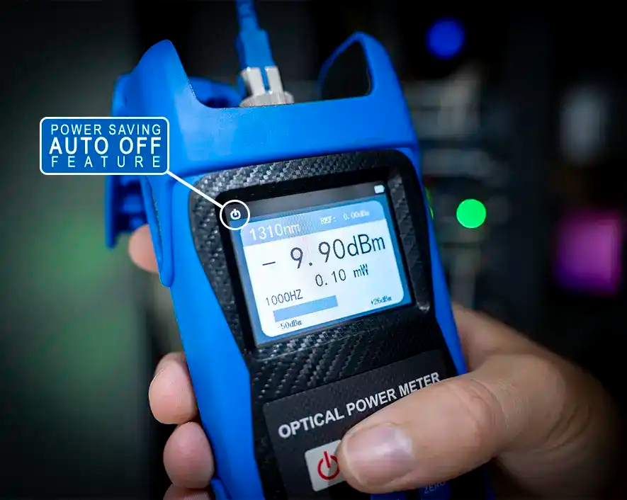 Fiber Optic Power Meter (-50 to +26 dBm) with FC/SC/LC Adapters | FPM-50A