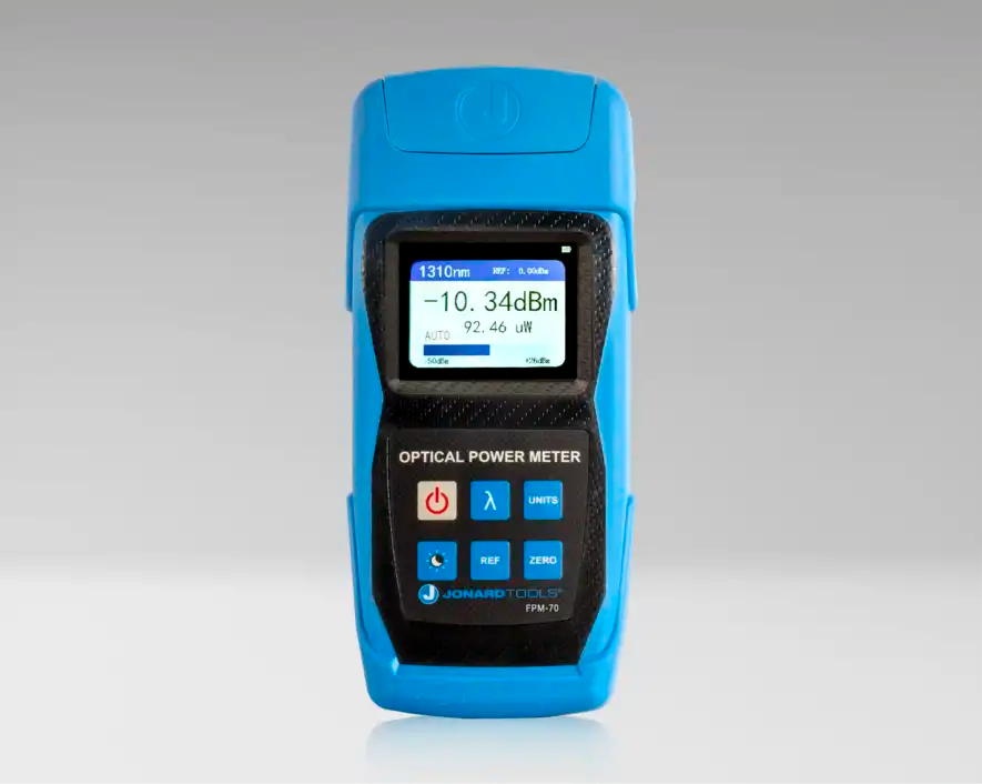 Fiber Optic Power Meter (-70 to +6 dBm) with FC/SC/LC Adapters | FPM-70