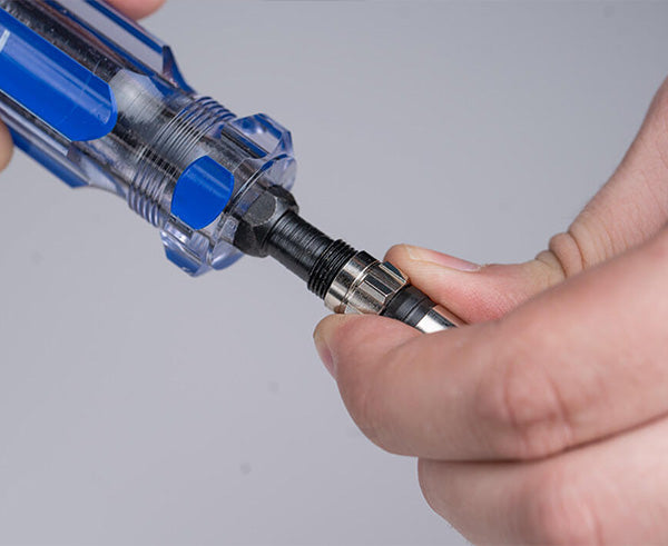 Flaring & Insertion Tool - Tool in use with cable - Primus Cable