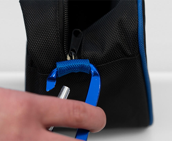 Rugged Carrying Case - Blue material loop with carabiner attached - Primus Cable