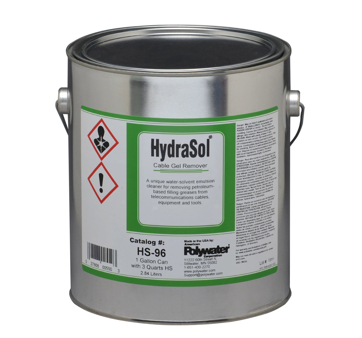 Polywater® HydraSol® Cable Gel Remover, SPLICE PREPARATION CLEANERS