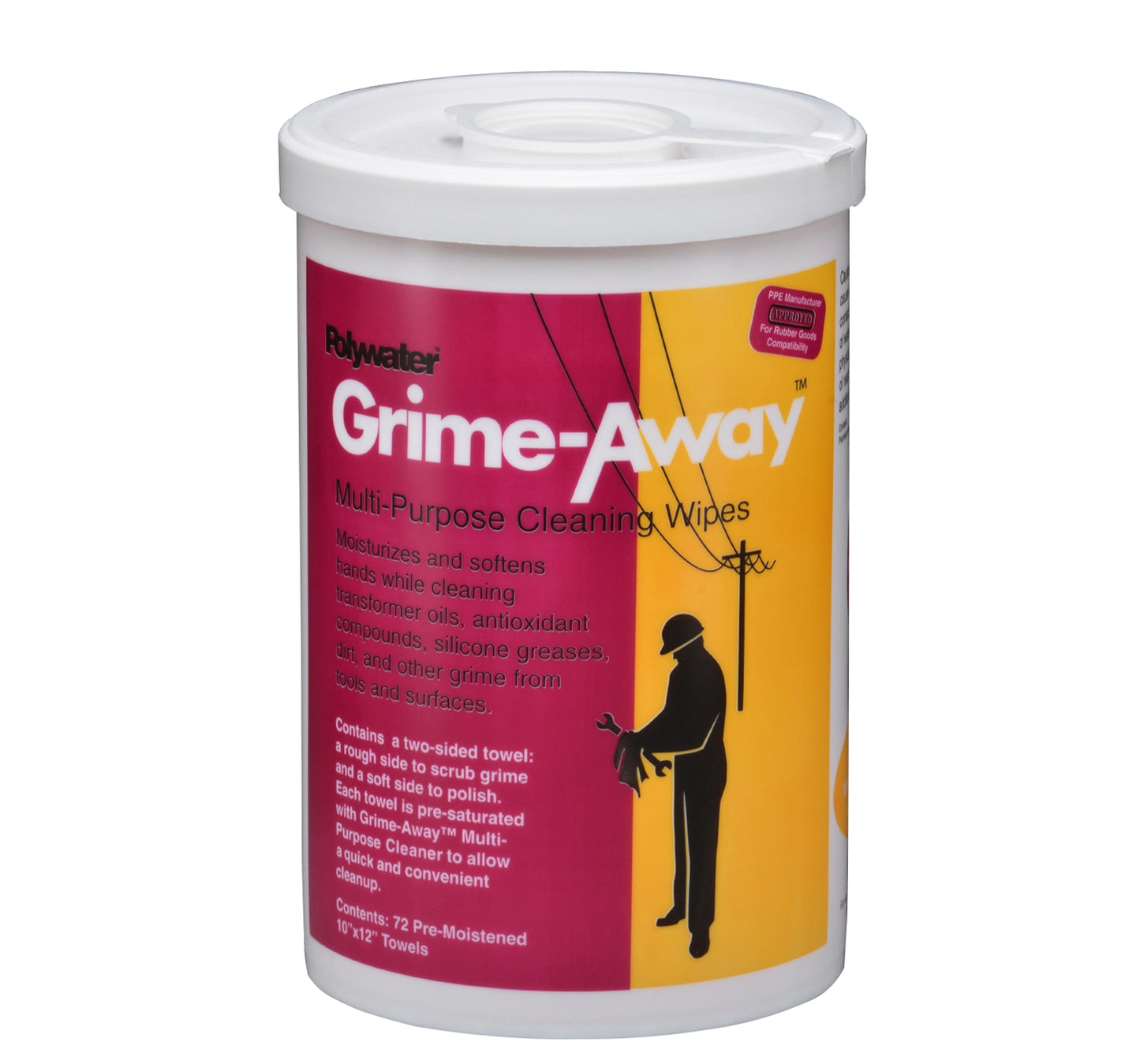 Polywater® Grime-Away™ Cleaning Wipes, TOOL AND HAND CLEANER