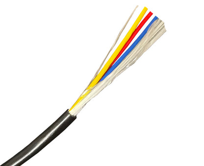 6 Strand Hybrid Fiber Optic Cable, Single Mode 9/125, Indoor/Outdoor, OFNR, 2x 14AWG Stranded Conductors