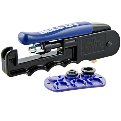 Tech Express Kit, Linear Compression Tool, RG59 and RG6 Cable Strip Tool