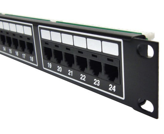 24 Port Telco Patch Panel, 6P2C RJ-11, 1U Rack Mount, Voice Grade CAT3, Male Telco