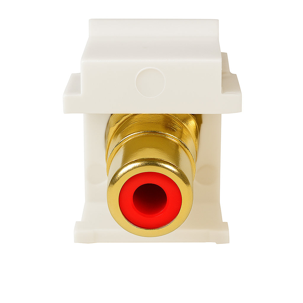 Keystone Insert - RCA (Red Center), Gold Plated, Female/Female - Ivory