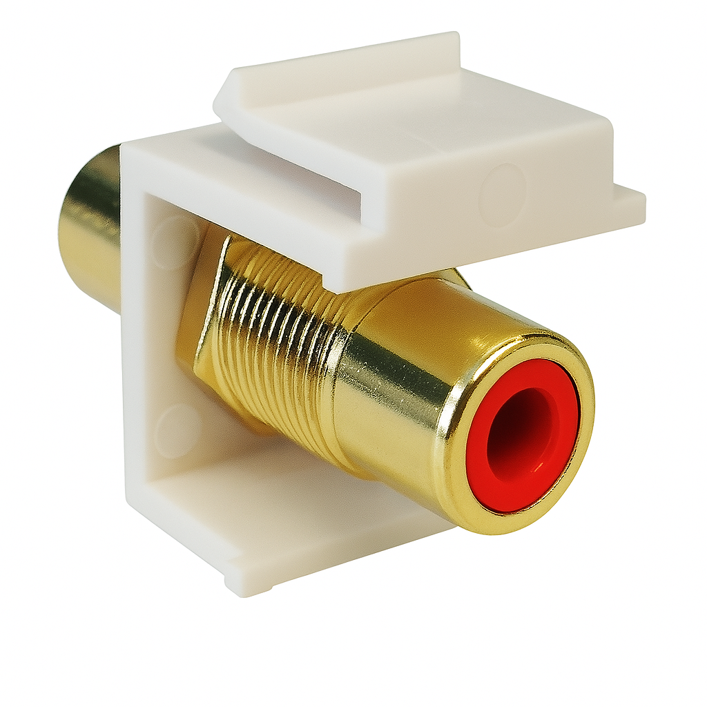 Keystone Insert - RCA (Red Center), Gold Plated, Female/Female - Ivory