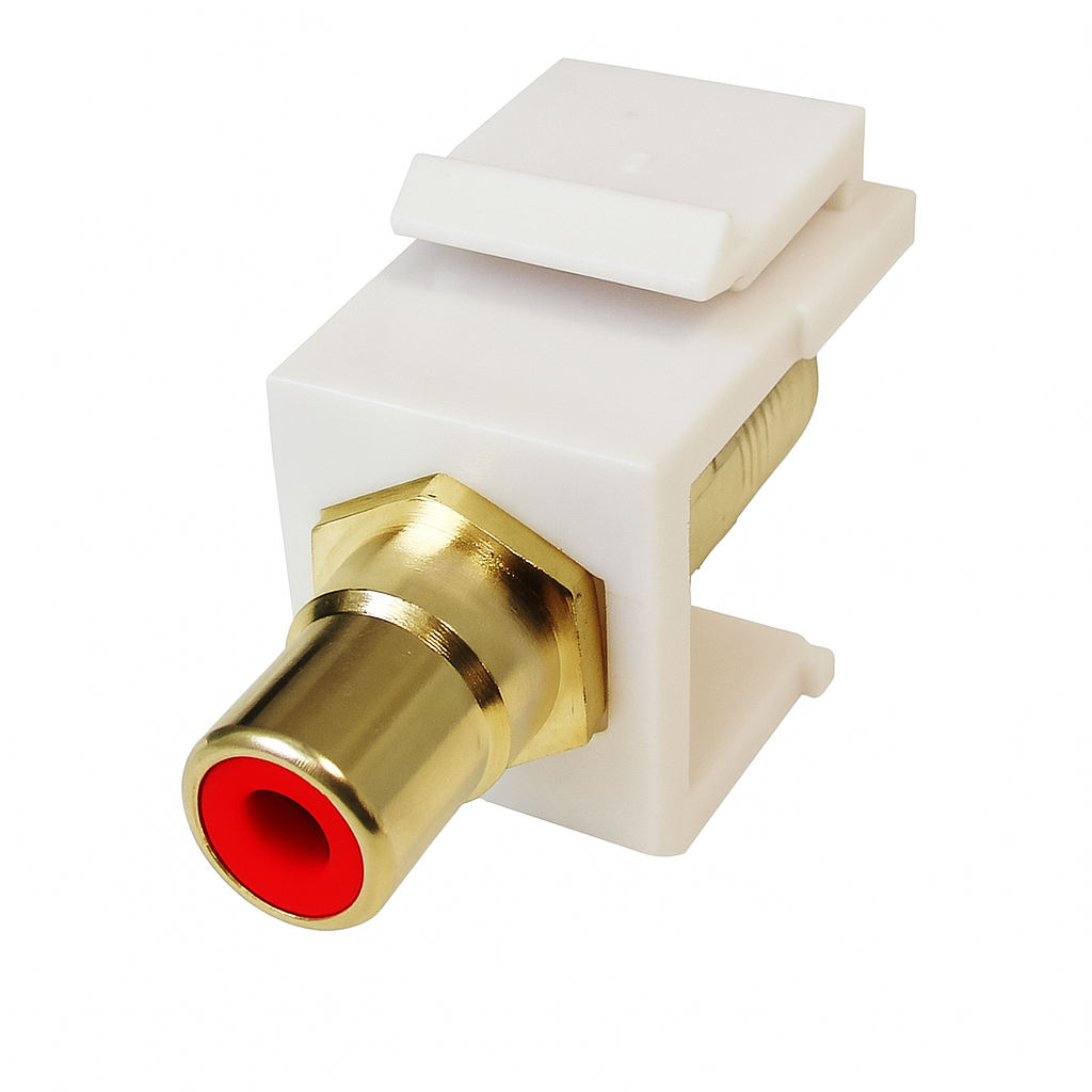 Keystone Insert - RCA (Red Center), Gold Plated, Female/Female - Ivory