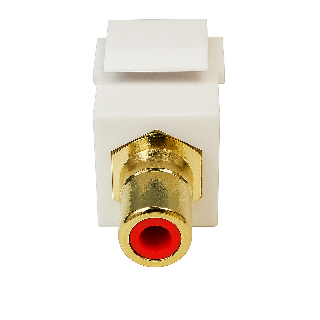 Keystone Insert - RCA (Red Center), Gold Plated, Female/Female - Ivory