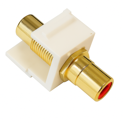 Keystone Insert - RCA (Red Center), Gold Plated, Female/Female - Ivory