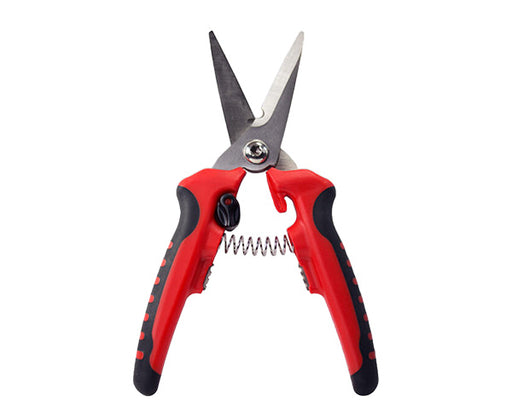 Heavy Duty Scissor with Wire Stripper - Red and black spring loaded scissors - Primus Cable
