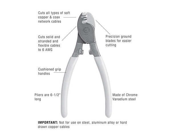 Copper COAX & Network Cable Cutter - Specifications list - Primus Cable