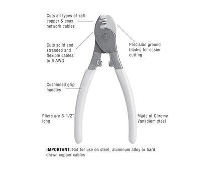 Copper COAX & Network Cable Cutter - Specifications list - Primus Cable
