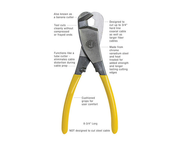 ¾" COAX Cable Cutter - Guide and specifications for cutters - Primus Cable