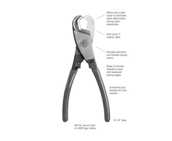 1" COAX Cable Cutter - Guide and specifications list - Primus Cable Tools