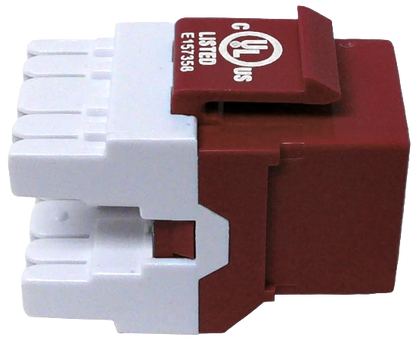 CAT6 MIG+ RJ45 Keystone Jack, Unshielded, Component Rated, High Density - Red