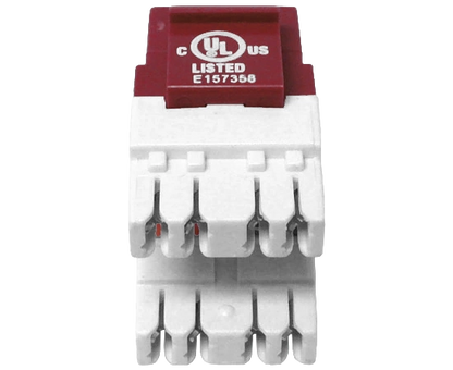 CAT6 MIG+ RJ45 Keystone Jack, Unshielded, Component Rated, High Density - Red