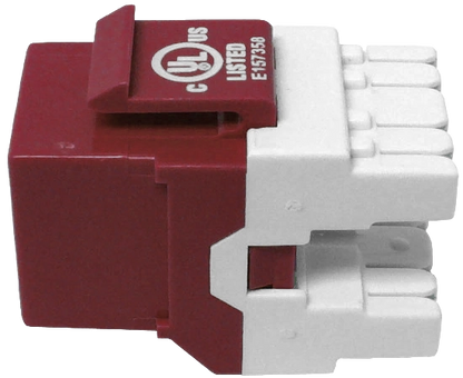 CAT6 MIG+ RJ45 Keystone Jack, Unshielded, Component Rated, High Density - Red