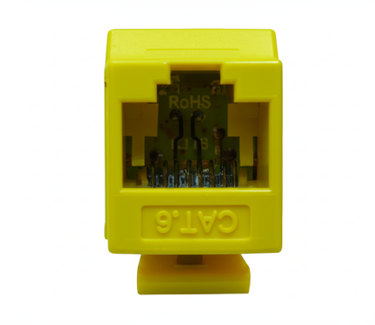 CAT6 MIG+ RJ45 Keystone Jack, Unshielded, Component Rated, High Density - Yellow