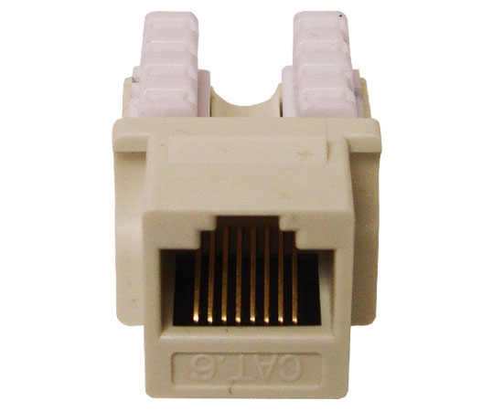CAT6 RJ45 Punch Down Keystone Jack, Unshielded, U-Style, Almond