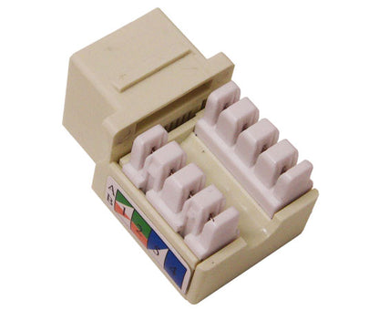 CAT6 RJ45 Punch Down Keystone Jack, Unshielded, U-Style, Almond