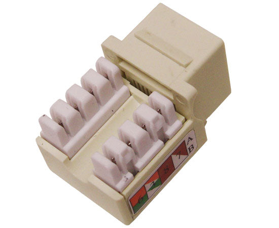 CAT6 RJ45 Punch Down Keystone Jack, Unshielded, U-Style, Almond