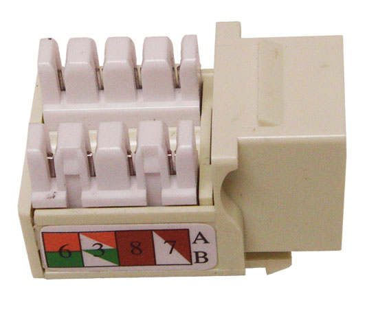CAT6 RJ45 Punch Down Keystone Jack, Unshielded, U-Style, Almond