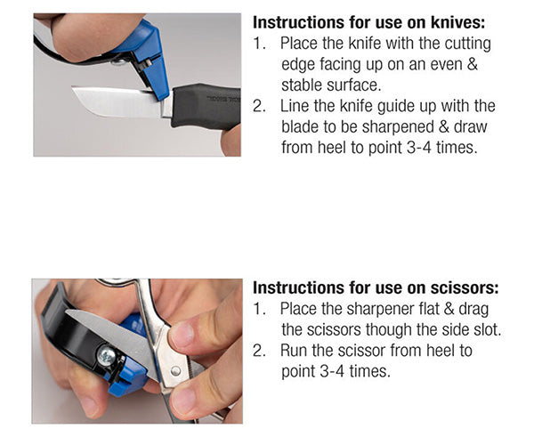 Knife and Scissor Sharpener - Guide for how to use sharpener - Primus Cable