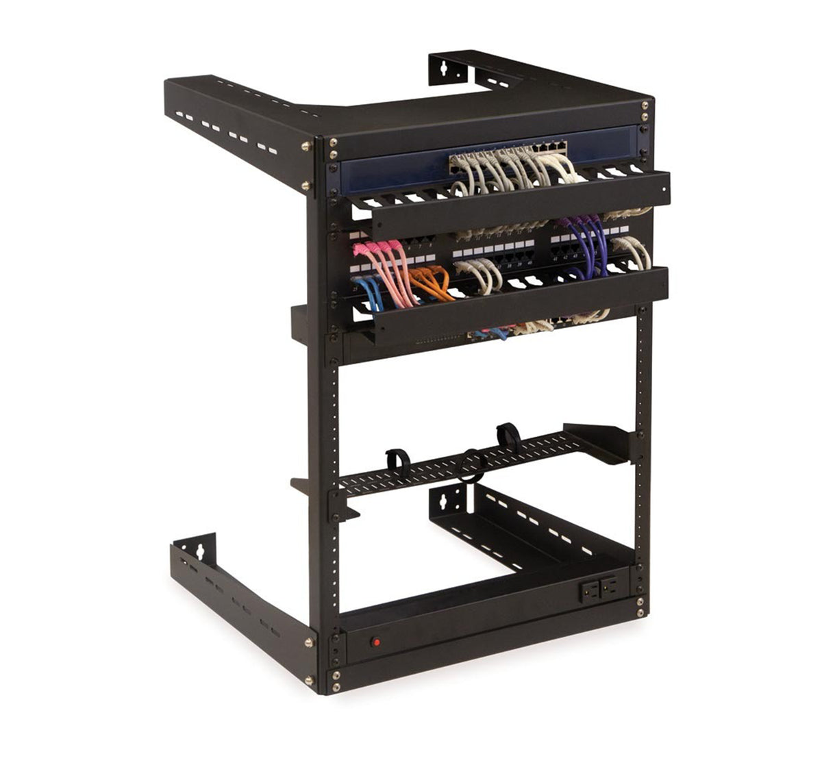 Network Rack,8U 18" Deep Open Frame Wall Rack