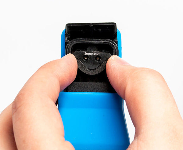 Advanced Optical Fiber Identifier w/ Power Meter & VFL - Close up of tester hand held - Primus Cable