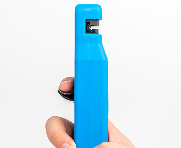 Advanced Optical Fiber Identifier w/ Power Meter & VFL - Side view of tool - Primus Cable