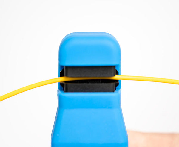 Advanced Optical Fiber Identifier w/ Power Meter & VFL - Close up of tool working - Primus Cable