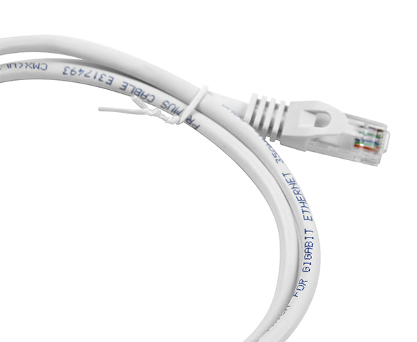 CAT5E Ethernet Patch Cable, Snagless Molded Boot, RJ45 - RJ45, 3ft - white