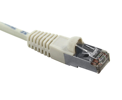 CAT5E Ethernet Patch Cable Shielded, Snagless Molded Boot, RJ45 - RJ45, White, 50FT