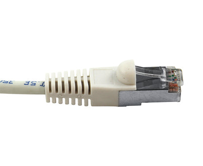 CAT5E Ethernet Patch Cable Shielded, Snagless Molded Boot, RJ45 - RJ45, White, 50FT