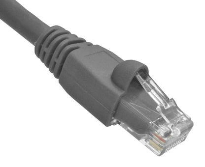 CAT6A 10G Ethernet Patch Cable, Snagless Molded Boot, RJ45 - RJ45 - Gray