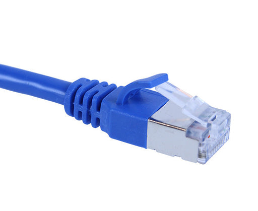 CAT6A Ethernet Patch Cable, Shielded, Slim6AS Series Snagless Boot, U/FTP, RJ45 - RJ45 - 6ft - Blue