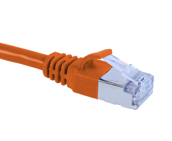 CAT6A Ethernet Patch Cable, Shielded, Slim6AS Series Snagless Boot, U/FTP, RJ45-RJ45 - Orange