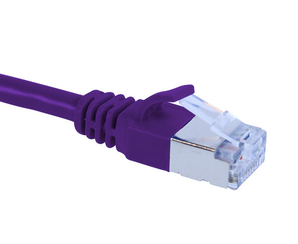 CAT6A Ethernet Patch Cable, Shielded, Slim6AS Series Snagless Boot, U/FTP, RJ45 - RJ45 - 6ft - Purple