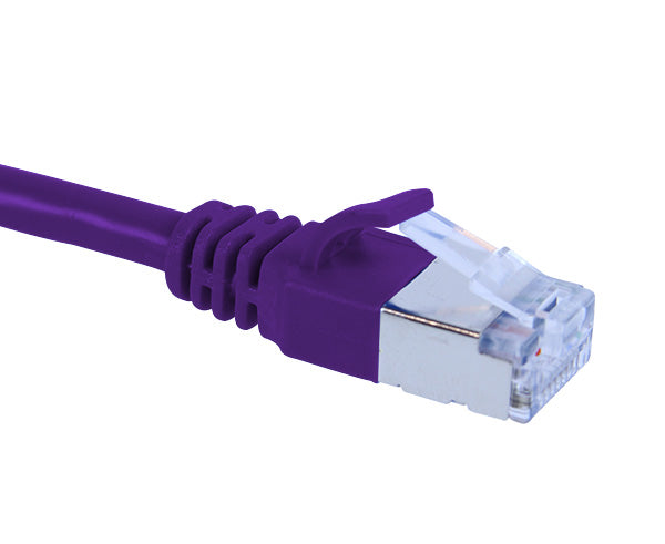 CAT6A Ethernet Patch Cable, Shielded, Slim6AS Series Snagless Boot, U/FTP, RJ45-RJ45 - Purple