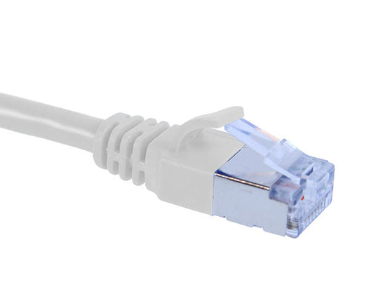 CAT6A Ethernet Patch Cable, Shielded, Slim6AS Series Snagless Boot, U/FTP, RJ45-RJ45 - White
