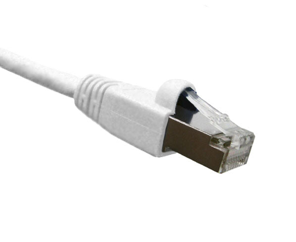 CAT6A 10G Ethernet Patch Cable, Shielded, Snagless Molded Boot, RJ45 - RJ45 - White